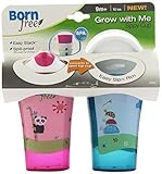 BPA-Free Grow with Me 10 oz. Sippy Cup, 2 Count, Girl by BornFree [並行輸入品]