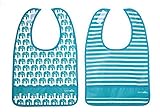 Lunchskins Dishwasher Safe Pocket Bib Set (Aqua Elephant) by LunchSkins [並行輸入品]