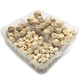 Kissteether DIY看護ジュエリーコンビネーションパッケージ木製の歯が生えるブレンド幾何六角木製おしゃぶりおしゃぶりクリップ赤ちゃんのおしゃぶりおもちゃセット (A152)