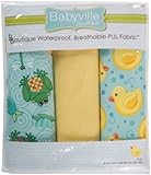 Dritz 35026 Babyville PUL Waterproof Diaper Fabric 21 in. x 24 in. Cuts 3-Pkg-Playful Pond & Ducks b