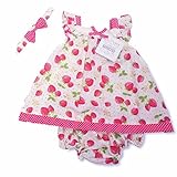 Baby Girls Gorgeous Summer PINK Dress All Over Pink Strawberries Design Inc Knickers & Hairband 3-6 