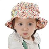 AisaベビーGirls幼児夏SunhatコットンFlower Print Bucket Hat with Flower Decor