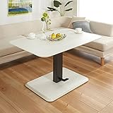 傷に強いメラミン天板の昇降式テーブル ホワイト