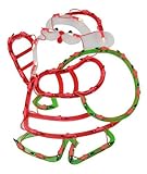 17.75 Lighted Santa with Green Sack of Gifts Christmas Window Silhouette Decoration [並行輸入品]