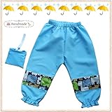 撥水 [レインパンツ] 水色 ぞうさん♪ (85cm)