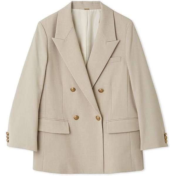 Amazon | [ミラオーウェン] 金釦ダブルブレザーコンパクトジャケット