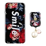 IPhone 10 5.8インチ キラキラケース、SevenPandaフラワースマイルパターンシャイニーキラキラクリスタルラインストーンディアマンテソフトフレックスシリコンケースクリスタル超薄型TPU