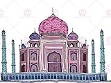 Painting Illustration Cartoon Landmark Taj Mahal Indiaアートプリントポスターmp5192 a
