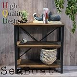 Sea Boat-シーボート 3段ラック*飾り棚*コンソールシェルフ*作業台*ブラウン*シャビー家具*デザイナーズ*古木製*リサイクルウッド*アンティーク家具*アンティーク雑貨*北欧風*レトロ*クラシック*モダン*マリン*KD-17