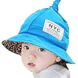 【SEBLES】ベビー 赤ちゃん 帽子 とんがり ハット 丸 子ども 子供 日差し UV 無地 コットン 綿 花柄 プリント 春 夏 秋 ユニセックス 女の子 男の子(ライトブルー,3-4歳)