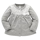 西松屋 [CHチェロキー] 裏毛レース切替胸リボンカーディガン 【80cm・90cm・95cm】　95