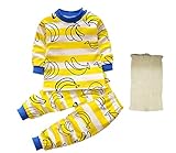 ベビー キッズ パジャマ 子供服 90 上下セット ルームウェア 寝巻き カジュアル セットアップ バナナ プリント 腹巻きセット PY003