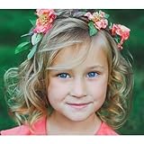 (バナーブティック) Banner Boutique お花の冠 ティアラ 2色 お花のヘアバンド キッズ ワンサイズ オレンジとピンクの中間色 [並行輸入品]