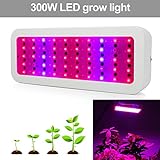 Derlights 植物育成LEDランプ、300Wフルスペクトル 室内栽培プラントライト 水生盆栽システム 赤色38pcs 青色pcs8 2*IR 2*UV 日照不足解消 植物成長促進用ランプ 温室/