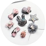 ヘアクリップ ヘアピン リボン8点セット ヘアアクセサリー 髪飾り 髪留め クリップ お誕生日 (B)