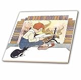 3dRose ct_29051_2 Reading by The Fireplace-Ceramic Tile, 6-Inch [並行輸入品]