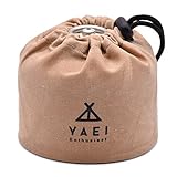 YAEI Enthusiast OD缶 ガス缶 カバー ケース カートリッジ 巾着 ワックスキャンバス ワックスコットン (ライトブラウン)