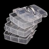 Merssavo 1xクリア18スロット調整可能なアート供給クラフトストレージツールジュエリーオーガナイザービーズ収納ボックスケース