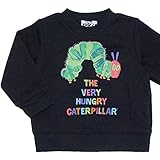 2016年 秋冬 はらぺこあおむし ロゴ プリント 裏起毛トレーナー THE WORLD OF ERIC CARLE ブラック◇90cm