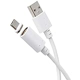 エレコム USB Type C ケーブル マグネット 脱着 1m USB-A to Type-C 15W [ショート・発火を防ぐブレーカー搭載] 【磁石で簡単に脱着できる】 ピタッとマグネット ホワイト MPA-ACMA10WH