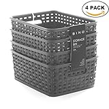 Bino Wovenプラスチックストレージバスケット S グレー 11034-GRY