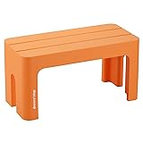 サンカ デコラステップ 踏み台 昇降ステップ台 オレンジ トールL 高さ30cm 広い足のせ部分と滑り止め加工 インテリアになじむおしゃれでかわいい丸いフォルム 耐荷重100kg 軽量設計 日本製 子供 トイレ 玄関 洗面所 洗車台 足台 キッズ 室内 (幅59×奥行28×高さ30cm) DS-TLOR