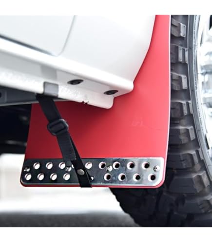 ハイエースマッドフラップ　TRD マッドフラップセット 赤 Amazon | TRD マッドフラップ レッド ハイエースバン KDH20