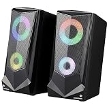 【2023最新】 オーム(OHM) 電機AudioComm スピーカー パソコン 有線 イルミネーション ライト ゲーミング PCスピーカー USB電源 ASP-U175Z 03-5056