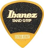Ibanez アイバニーズ ピック PA16XSG-YE EX-HEAVY（1.2mm） サンドグリップ ショート･ティアドロップ (イエロー)
