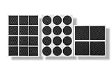 rampro 28pc anti-skid & Scratchゴム家具保護パッドキット&セルフ粘着床スクラッチプロテクターセット – 1 "ラウンド、1 "スクエア& 1.5 " Square