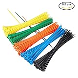 PandaHall Elite 約500本入 ナイロン結束バンド 5色 収納バンド インシュロック スーパーグリップ ワンタッチロック ハンドメイド アクセサリーパーツ