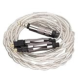 イヤホン交換ケーブル、ゼンハイザー用HD25用編組プロセス銀メッキヘッドフォンケーブル