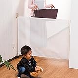 【ベビーゲート セーフティゲート 突っ張り式 メッシュ 安全】足元すっきり_最大幅140cm×高さ78cm_ON/OFFかんたん_ロールタイプ 色：ホワイト