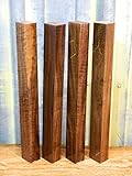4- Figured木製Turning空白/ブラックウォールナットプールキュー/ LuthierパーツT : 1 3 / 8」、W : 1 13 / 16」、L : 16 1 / 2 " – 9355