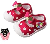 LAZA ベビー 女の子靴 子供靴 キッズ ベビーシューズ スニーカー 出産祝い 七五三カラーピンク レッド ブルー (内寸 12cm, レッド)