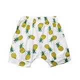 Tovadoo キッズ　男女共用　ショートパンツ　五色入　パイナップル柄　コットン　面白い　カジュアル　部屋着　パジャマ　遊園地　海遊び