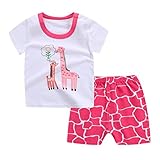 ベビー Tシャツ がルーズ 女の子 半袖 パンツ 上下セット夏 カジュアル お出かけ 出産祝い (バラ色, 100)
