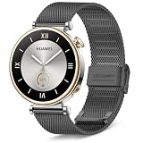 [HeeNia] Huawei Watch GT 6 41mm/Watch 5 42mm/GT 5 Pro 42mm対応 バンド 18mm 金属ベルト ステンレス製 替えベルト 長さ調節可能 男女兼用 Huawei Watch GT5 /GT4 (41 mm) 対応 交換バンド (ブラック)