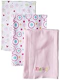 Spasilk baby-boys新生児3パック100 %コットンBurp Cloths カラー: ピンク