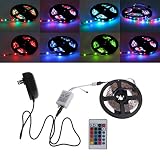 wriskyマルチカラー非防水300 LED 3528 SMD RGBストリップライト24キーリモートDC 12 V