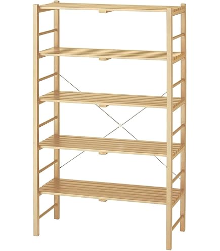 木製オープンシェルフ 高さ約90cm Amazon | ウッドシェルフ 幅90×奥行43.5×高さ180cm棚6段 1台
