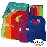 BEST Baby Teething Bibs With Snaps Closure Waterproof 100% Terry Cotton Colorful Dribble & Teething 