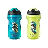 Tommee Tippee Insulated Sipper Tumbler Blue and Green 9 Ounce 2 Count [並行輸入品]