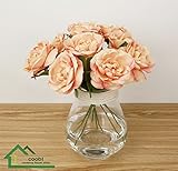 Coobl人工シルクフラワーSenior装飾Nightローズ花ウェディングブーケ花嫁Holding Garlands Vine Plant花嫁DIY花アートホーム装飾（12pcs） イエロー A
