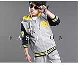 (チェリーレッド) CherryRed 子供用 男の子 ジュニア キッズ ファション スウェット スエット ルームウェア パーカー スポーツ カーディガン 二点セット 秋 冬 大きいサイズ グレー 1