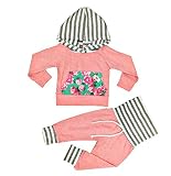 ベビーガールズ軽量ニット花柄スウェットパンツClothingセット
