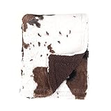 Tadpoles Cowhide Print Double Layer Baby Blanket, Brown/White