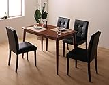 スラッとしたフォルムが美しいダイニング5点セット 天然木 引き出し付 【テーブル1＋チェア4】 (【テーブル幅115cm】, チェア：ブラック4脚)