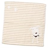 今治タオル PONちゃん ボーダー セルビエ (ハンドタオル, ベージュ)