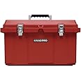 アイリスオーヤマ 工具箱【幅約64.5×奥行約35×高さ約37cm】頑丈 天面耐荷重 約300kg 踏み台にもなる インナートレー 付きウエストケース 2個 持ちやすい ゴム製グリップ 深型サイズ 電動工具 丸ノコ ラッカー缶 ハードプロ 64 レッ